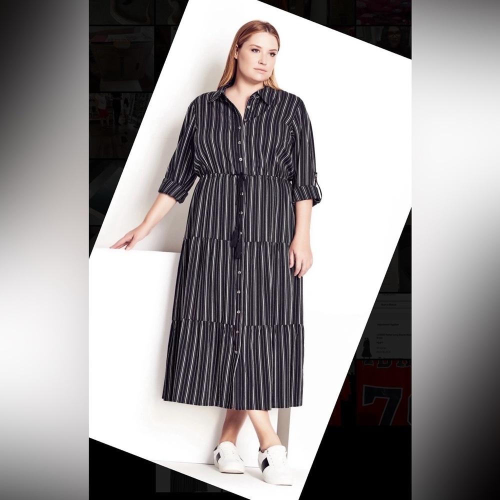 City Chic Refinity Crete Stripe Dress